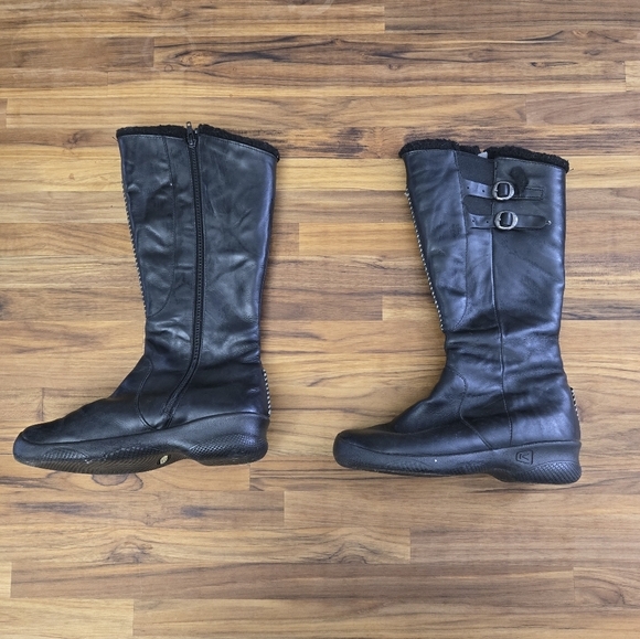 Keen Orla Knee High Tall Black Leather Faux Shearling Lined Winter Boots… - Picture 3 of 10